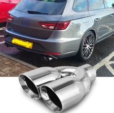 Auspuffblende Endrohrblende Edelstahl Doppelendrohr Für Seat Leon Cupra R ST