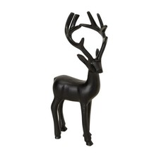 Hirsch VIDAR schwarz aus Aluminium Hirschfigur H25,5cm Metall Deko Weihnachten
