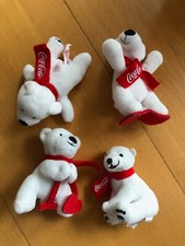 Coca Cola Plüschtiere Eisbär 4 Stück Wintersport