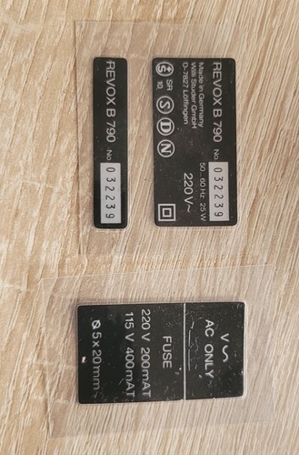 Typenschilder typschild set - typenschilder,