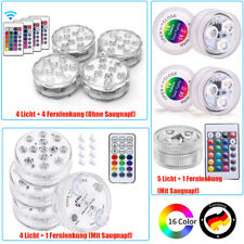 4er 5er RGB Poolbeleuchtung Unterwasser LED Licht IP68 Wasserdicht Fernbedienung
