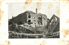 Ak*  Kriegsjahr 1914/15 -Zersch. Lysbrücke u.Brauerei b. Frelinghien (AB)20472