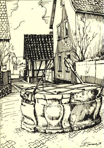Alter ziehbrunnen bergen - ziehbrunnen,