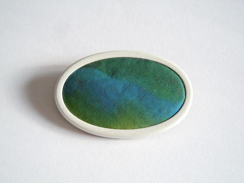 Vintage brosche seidenmalerei - brosche,