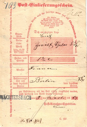 Wächtersbach postschein für - wächtersbach,,