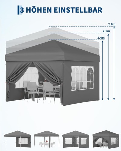 Pavillon 3x3m wasserdicht - 3x3m,