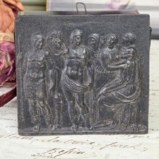 Reliefplatte, wohl Bronze mit