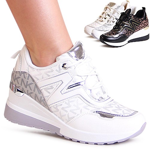 Damen keilabsatz sneaker print - sneaker,