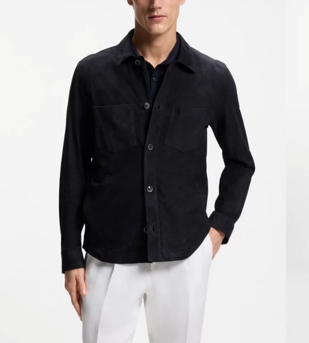 Herren blau wildleder - herren, hemd