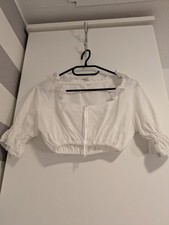 Dirndl Bluse Rüschen Weiß 34