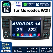 Für Mercedes-Benz E Klasse W211 2002-2009 Autoradio Carplay GPS Navi Android 14