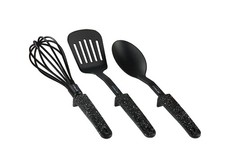 STONELINE® 3tlg Küchenhelfer Set Pfannenwender Schneebesen Schwarz II Wahl 18889