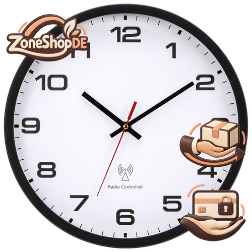 Funkuhr wanduhr modern groß - funkuhr,
