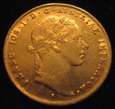 MDS ÖSTERREICH AUSTRIA 1 DUKAT 1854 A "FRANZ JOSEPH I.", GOLD  #C