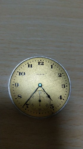 Elgin gold dial manual pocket - elgin,