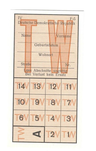 Ddr lebensmittelkarte - ddr,