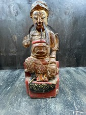 antike chinesische Buddha Figur Ebenholz handgeschnitzt restvergoldet Tibet
