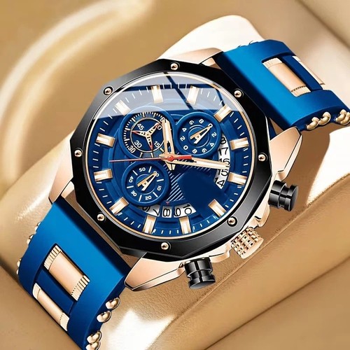 Elegante herren sportuhr blau - elegante,