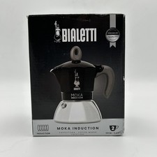 Bialetti MOKA Mokkakanne 2 Tassen Schwarz Induktionsgeeignet Aluminium Edelstahl