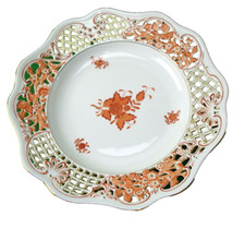 Wandteller Durchbruchteller Herend Apponyi orange AOG ca. 26,5 cm