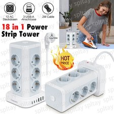 2M Mehrfachsteckdose Steckdosenleiste 12 Fach mit 3 USB-A 3 USB-C Steckdosenturm