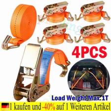 25mm 4 x 1000kg 4m Zurrgurte zweiteilig Spanngurte mit Ratsche und Haken DE