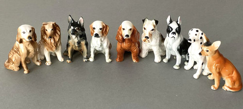 Hunde aus porzellan sitzend - aus, porzellan,