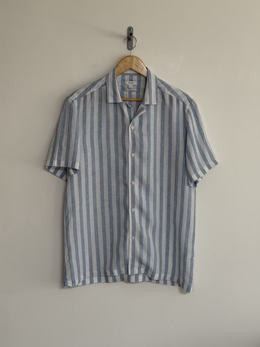 Reiss leinenhemd weiß blau - leinenhemd,