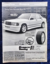 Mercedes Benz 190 mit Kempen Tuning Paket,  originale Werbung aus 1985