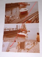 Hafen Accumersiel Kutter Boot Anhänger Fischkutter Urlaub 70s 3x altes Foto (A37