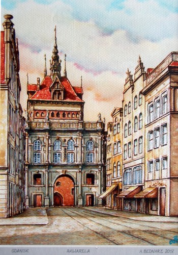 Bednarz aquarell danzig - bednarz,