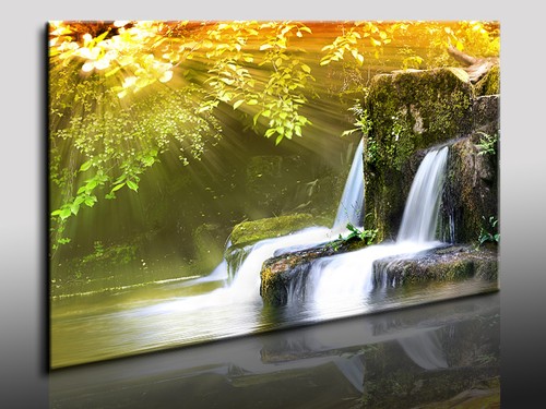 Leinwand bild wasserfall - leinwand,