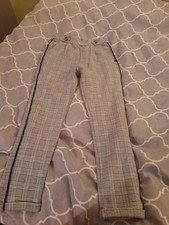 OKAIDI Hose, Gr. 134, Kariert, Grau, Neuwertig, Mädchen