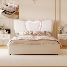 Polsterbett Doppelbett Stauraum Bettgestell mit LED USB und Lattenrost 160x200cm