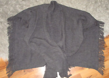 Überwurf Stola Schal XXL grau Strick Fransen wie neu