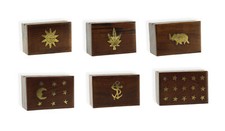 Budawi® Vintage Holzkästchen mit Messingmustern aus Palisanderholz Kiste Box