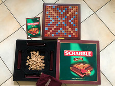 Scrabble deLuxe von Mattel! Buchstaben Aus Holz. Gut Erhalten, 40x40cm,drehbar