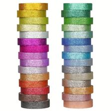 Washi Tape Glitzer Rollen Set 10 mm x 2 m je Rolle verschiedene Farben