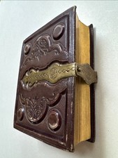 orig. Fotoalbum CDV um 1860 für 50Stk. Fotografie Album Leder Wappen