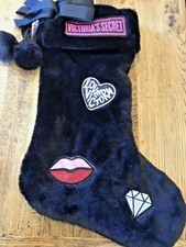 Victoria's Secret Satin Plüsch WEIHNACHTSSTRÜMPFE Dessous Beauty Geschenk Tasche NEU