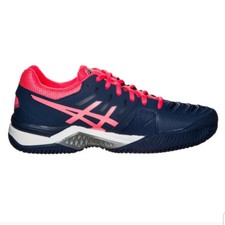 Asics Tennisschuhe Dunkelblau mit Neon Orange/Pink (Sandplatz)