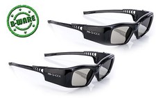 2x Hi-SHOCK DLP 7G Black Diamond | DLP Link 3D Brille für Viewsonic 3D Beamer