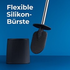 Flexible Silikon Klobürste Maximex Keramik WC Garnitur  Edelstahl 