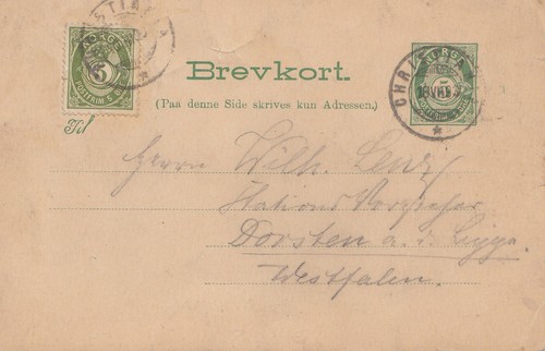 Norwegen 1893 ganzsache - norwegen:,