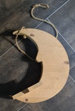 Großer Mond aus Holz mit Teelichthalter zum aufhängen