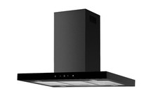 Dunstabzugshaube Inselhaube 90 cm Kaminhaube Schwarz matt Touch Control Respekta