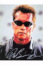 Arnold Schwarzenegger UH Terminator Foto vom Original Autogramm UH #103