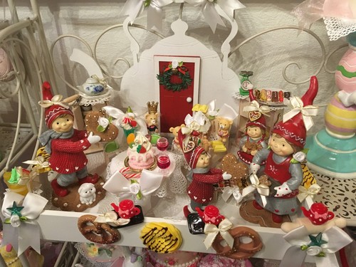 Deko tablett wichtel familie - tablett,