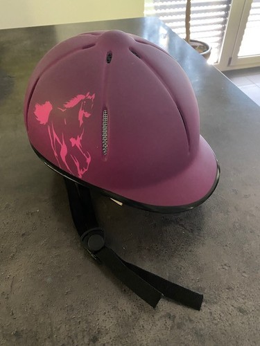 Reithelm lila mit - , pinkfarbenem