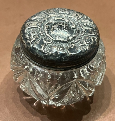 Antik pillendose glas mit - antik,